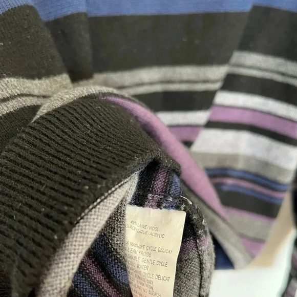 Modango purple and gray striped sweater size medium - Picture 3 of 5